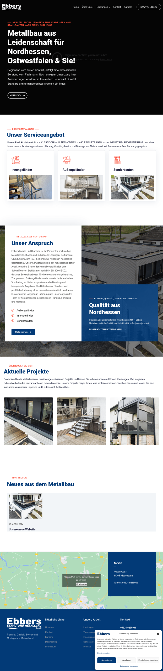 Ebbers Metallbau Website