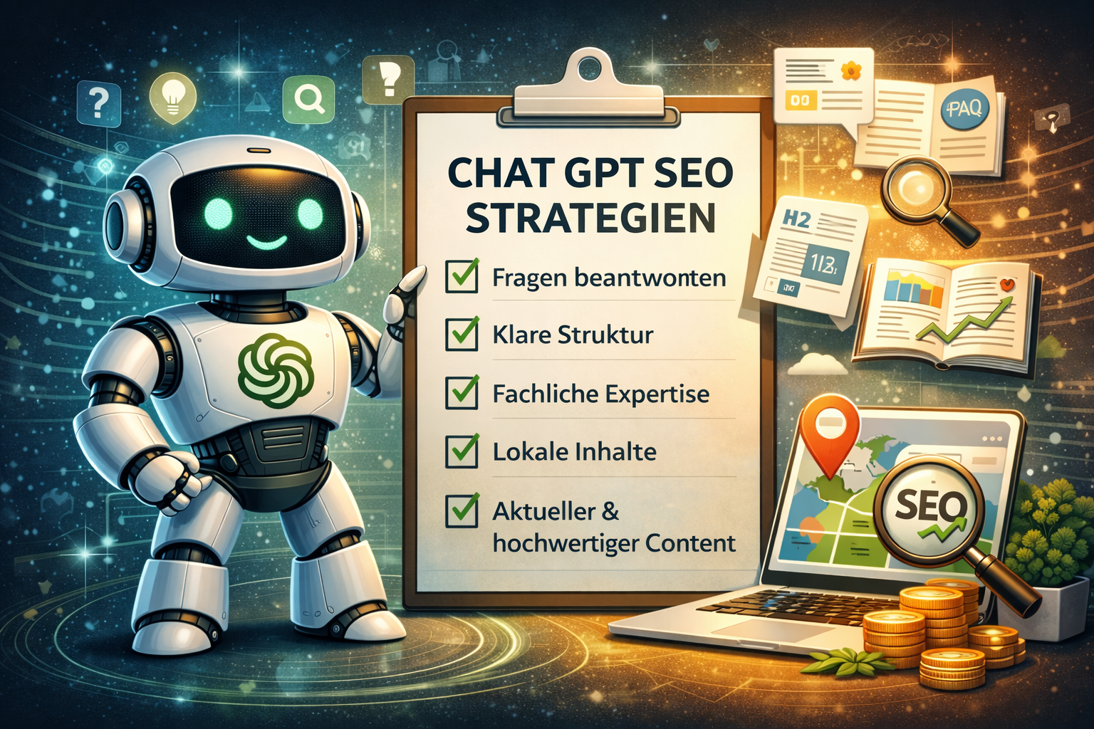 Illustration zu den wichtigsten Chat GPT SEO Strategien